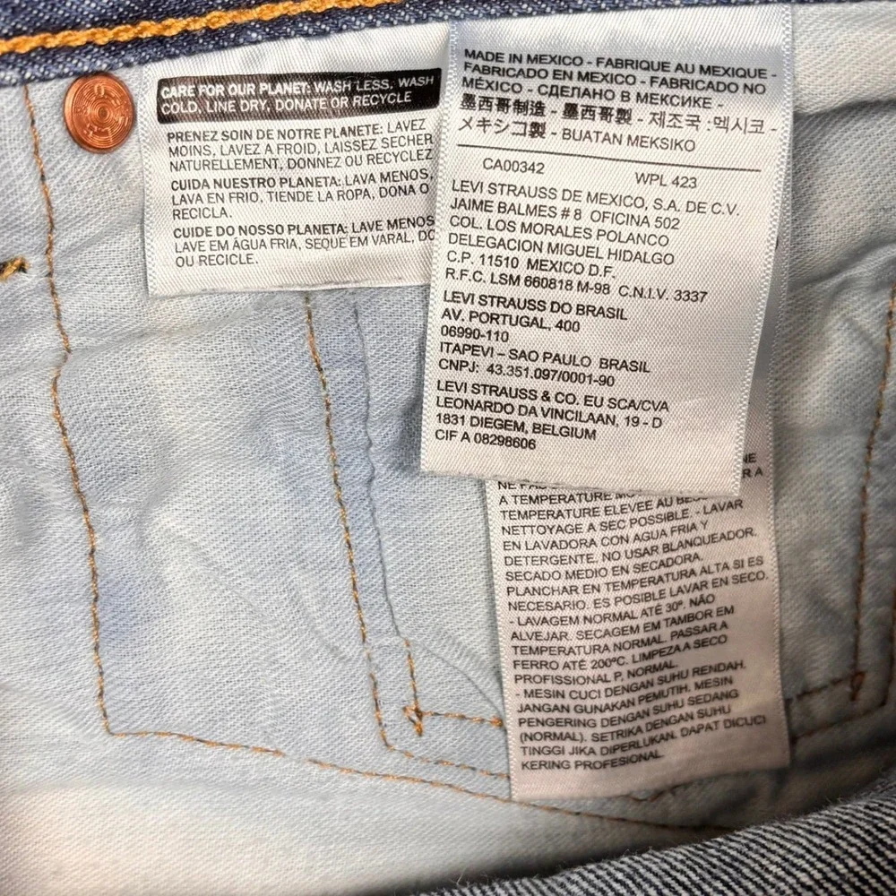 Levis‎ 501 Original Fit Mens Blue Denim Straight Leg Button Fly Jeans 36x34
